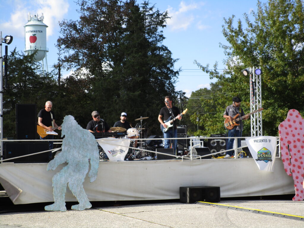 Band playing at the Main Street Stage.