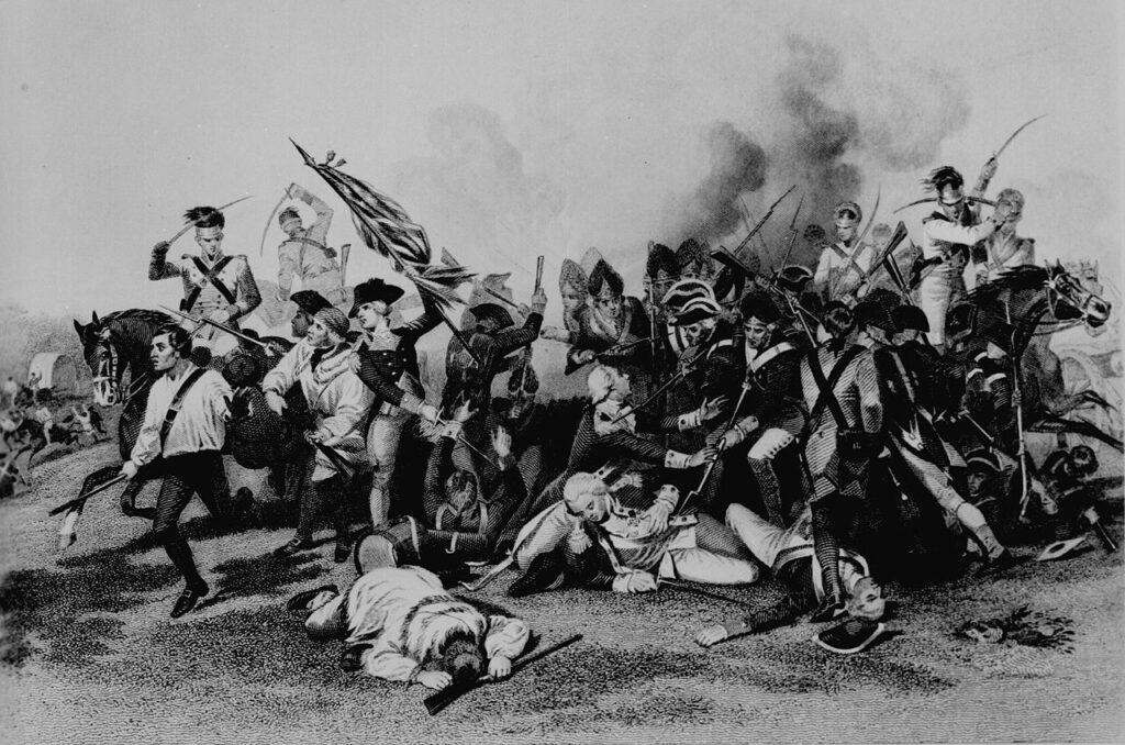 Painting of Revolutionary War Battle of Camden SC